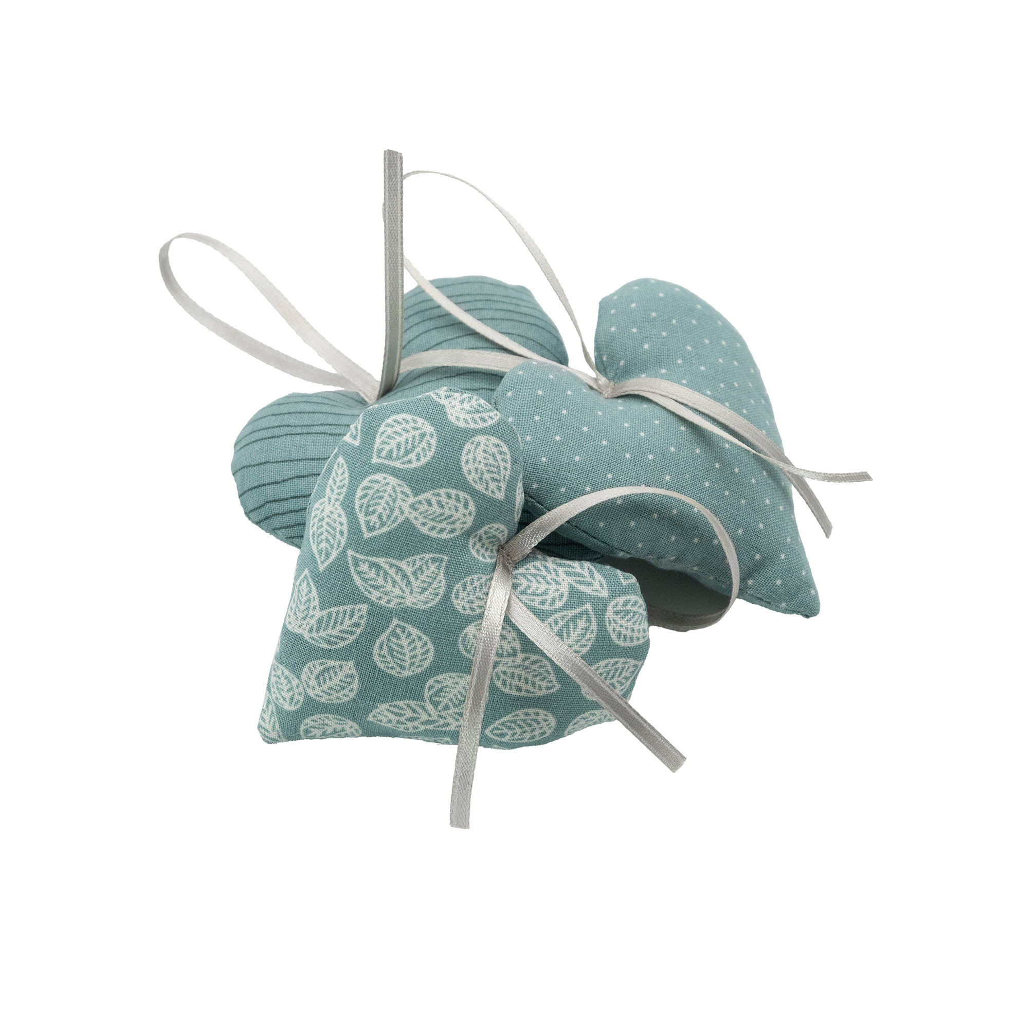 3er-Set Lavendelherzen, salbeigrün