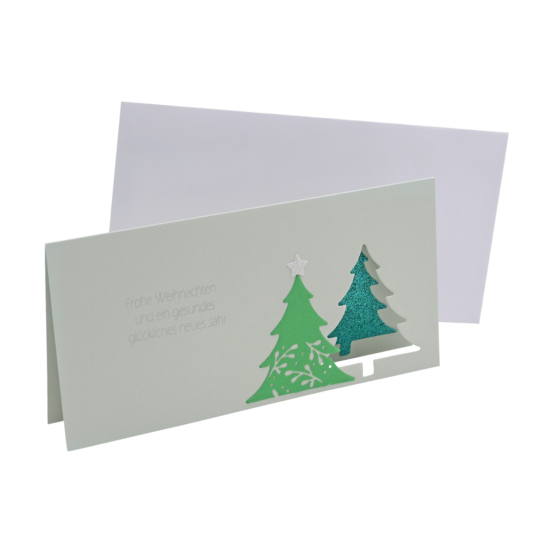 Weihnachtskarte Glitzer, grün