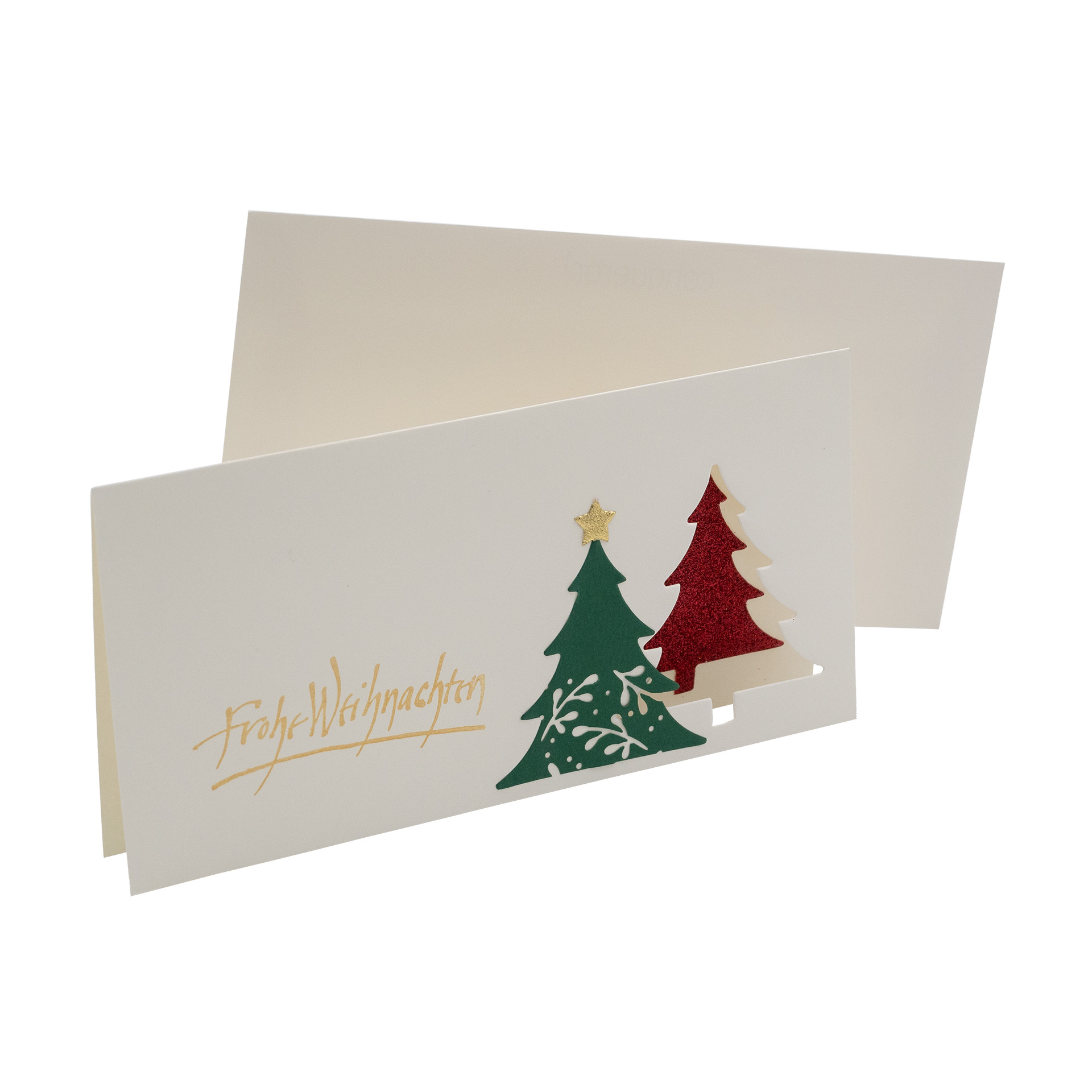 Weihnachtskarte Glitzer, rot