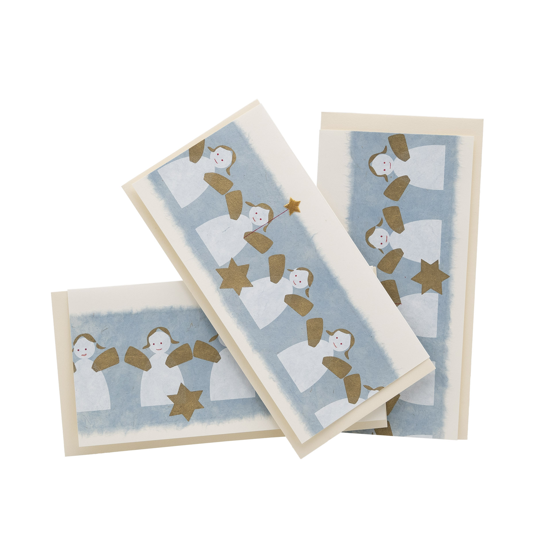 3er-Set Weihnachtskarten Engel, elfenbein